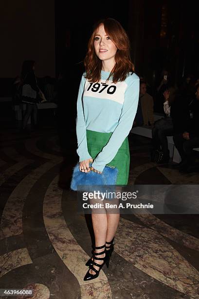 Angela Scanlon attends the Sass & Bide show during London Fashion Week Fall/Winter 2015/16 on February 20, 2015 in London, England.