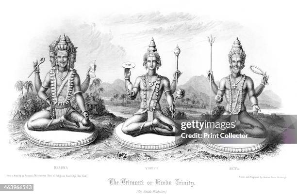 The Trimurti or Hindu Trinity. The Trimurti represents the cosmic forces of creation, maintenance and destruction, personified by the Gods Brahma,...