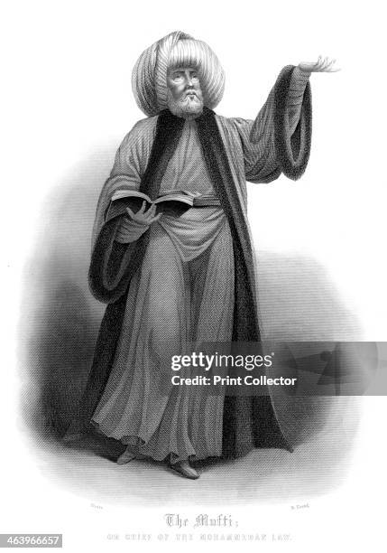 'The Mufti, Chief of Mohammedan Law'. A Mufti is an Islamic scholar who interprets and pronounces on matters of Sharia law. A print from The Faiths...