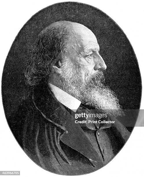 Alfred Tennyson, 1st Baron Tennyson, Poet Laureate, 1900. A print from The Life and Times of Queen Victoria, by Robert Wilson, Volume IV, Cassell and...