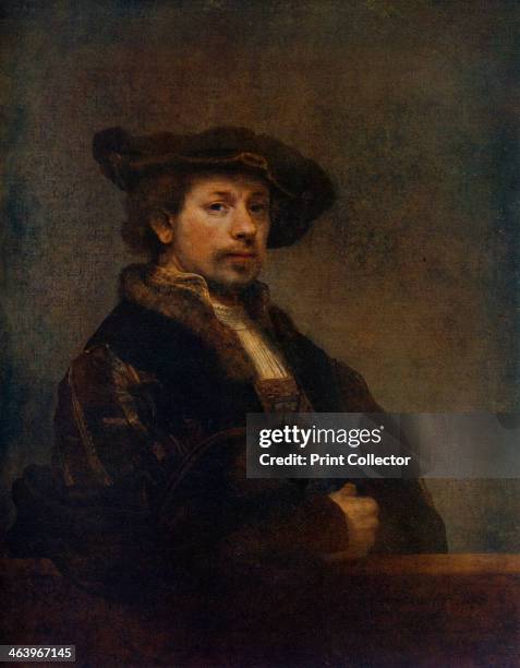 'Self Portrait at the Age of 34' . A colour print from Famous Paintings, with an introduction by Gilbert Chesterton, Cassell and Company, .