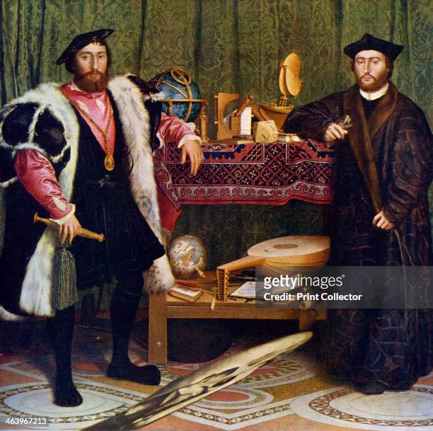 'The Ambassadors' . Portrait of Jean de Dinteville , French Ambassador to England in 1533 and Georges de Selve, Bishop of Lavaur, who visited him in...