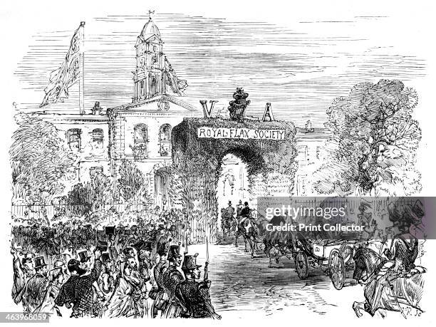 Visit of the Queen and Prince Albert to the Linen Hall, Belfast, c1850s, . Queen Victoria and her husband on a visit to Ireland. Illustration from...