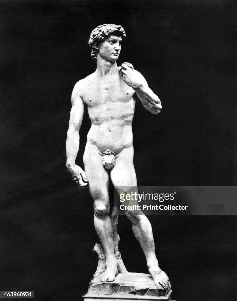 Statue of David, Florence, Italy, 1893. Michelangelo's famous statue of David, completed in 1504. Illustration from Portfolio of Photographs of...