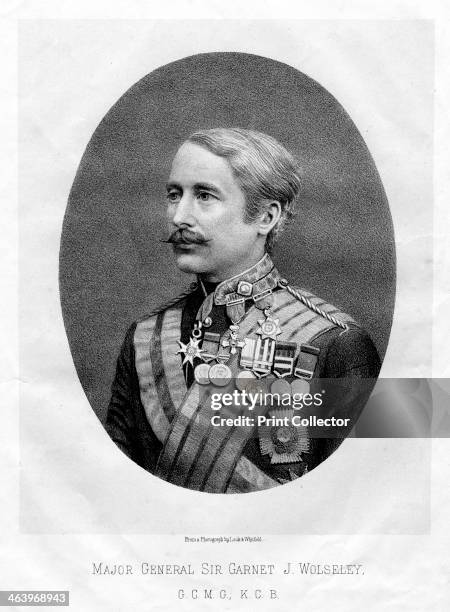 The Right Honourable Garnet Joseph Wolseley, 1st Viscount Wolseley, British Field Marshal, 1880. Irish-born Wolseley served in Burma, the Crimean...