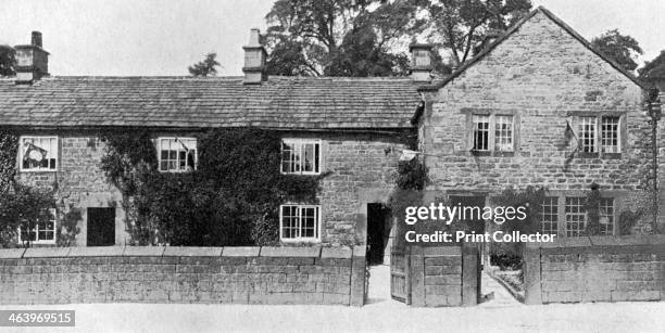 Houses at Eyam, where the Great Plague broke out, Derbyshire, 1924-1926. Eyam is famous as the village that isolated itself from the outside world...