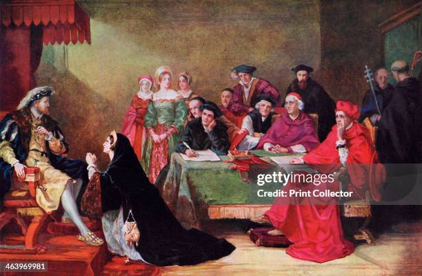 'The Trial of Catherine of Aragon ', 19th century . From Story of the British Nation, Volume I, by Walter Hutchinson.