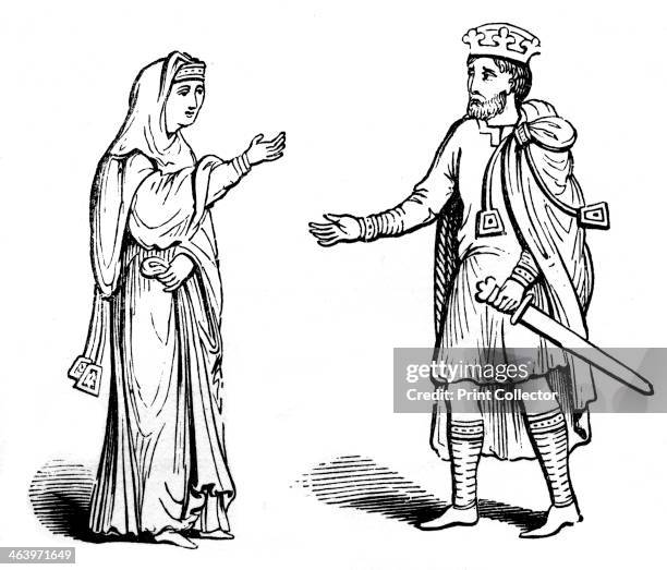 Queen Alfgyfe and King Canute, 11th century, . Alfgyfe, also known as Emma of Normandy, was married first to Ethelred the Unready, and then to...