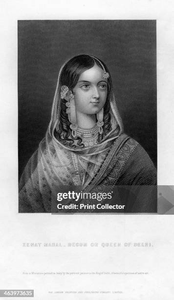 'Zenat Mahal - Begum or Queen of Delhi', 19th century. Possibly a portrait of Zeenat Mahal, wife of Bahadur Shah Zafar, the last Mughal Emperor.