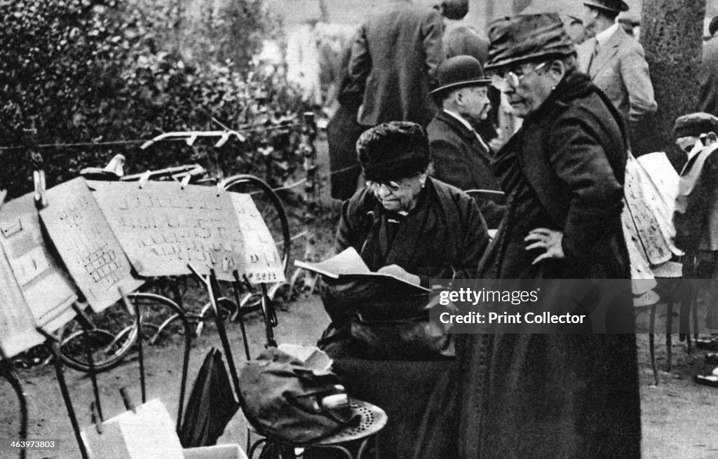 Stamp sellers in the Champs Elysees, Paris, 1931.Artist: Ernest Flammarion