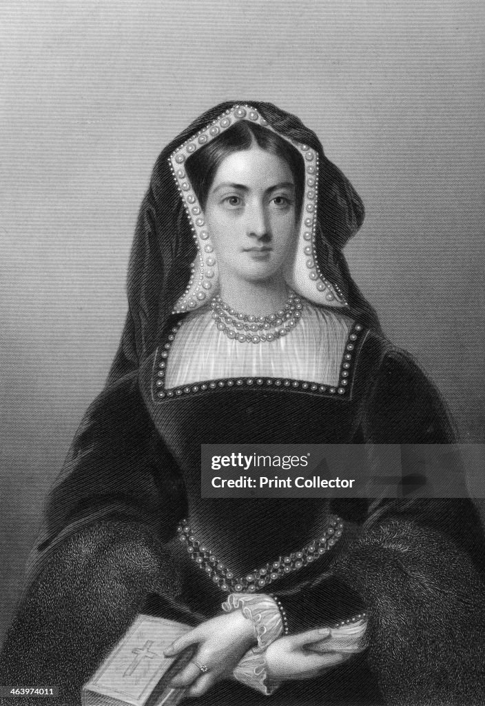 Catherine of Aragon (1485-1536), the first wife of King Henry VIII, 1851.Artist: JW Knight