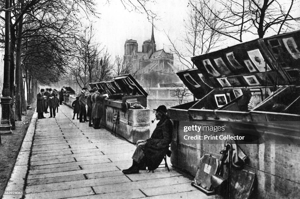 Book stalls along the quays, Paris, 1931.Artist: Ernest Flammarion