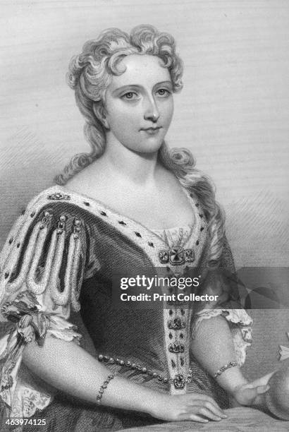 Caroline of Brandenburg-Ansbach , queen consort of King George II, 1851. From Biographical Sketches of the Queens of Great Britain, from the Norman...