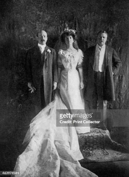 President Roosevelt and Mr and Mrs Longworth . President Theodore Roosevelt , with his daughter Alice and his son-in-law Nicholas Longworth on the...