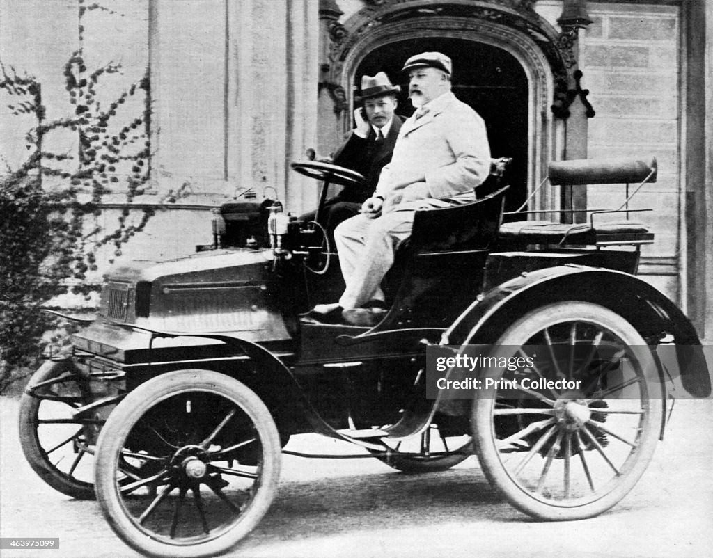 King Edward VII in Lord Montagu's 1899 Daimler 12hp, 1900.