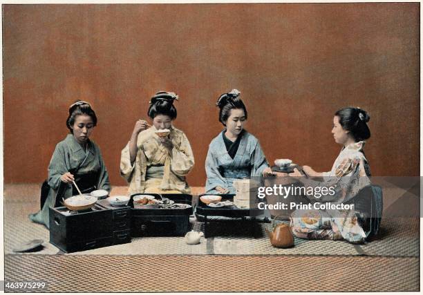 Dining Room', c1890. Illustration from the the booklet Au Japon, Types, Costumes & Moeurs, .