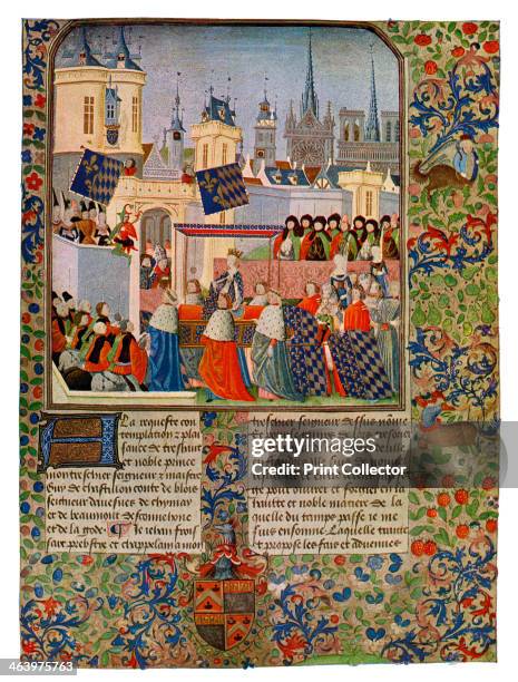'The Entry of Queen Isabella into Paris', c1385 . Isabella of Bavaria, carried in a litter, enters the city of Paris, before her marriage to King...
