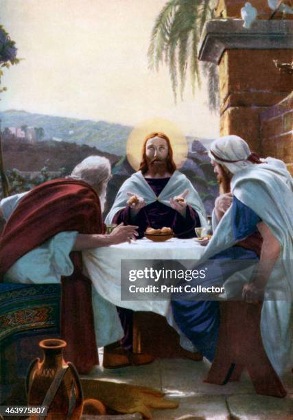 Breaking of Bread at Emmaus, 1926. From An Outline of Christianity, The Story of Our Civilisation, volume 1: The Birth of Christianity, edited by RG...