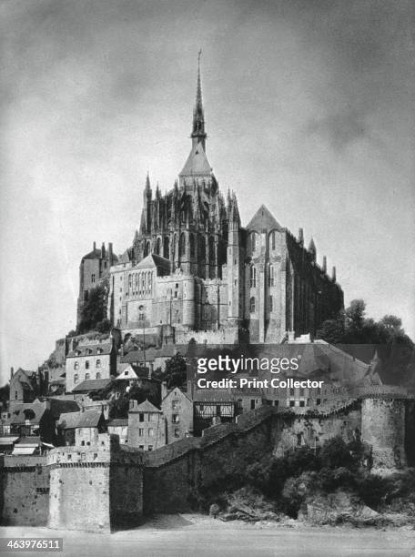 Mont Saint-Michel, Normandy, France, 1937. The building of the Benedectine abbey on the island of Mont Saint-Michel was begun in the 11th century....