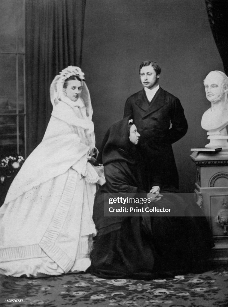 Queen Victoria with the Prince and Princess of Wales on the day of their marriage, 1863 (1964).