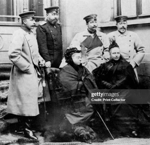 Members of the Royal Family at Coburg, Germany, April 1894 . The Duke of Connaught, the Duke of Saxe-Coburg and Gotha , Queen Victoria, the German...