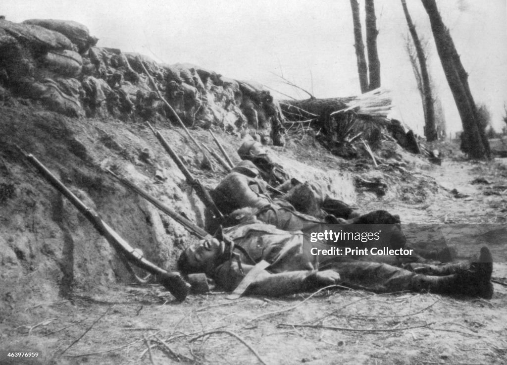 French Zouave infantry killed by gas, Second Battle of Ypres, Belgium, 22 April 1915, (1929).