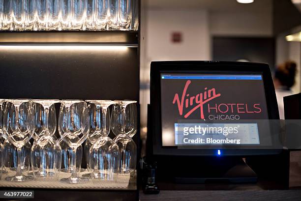 Computer kiosk sits on a counter inside The Commons Club at the Virgin Hotels Chicago in Chicago, Illinois, U.S., on Friday, Feb. 20, 2015. The...
