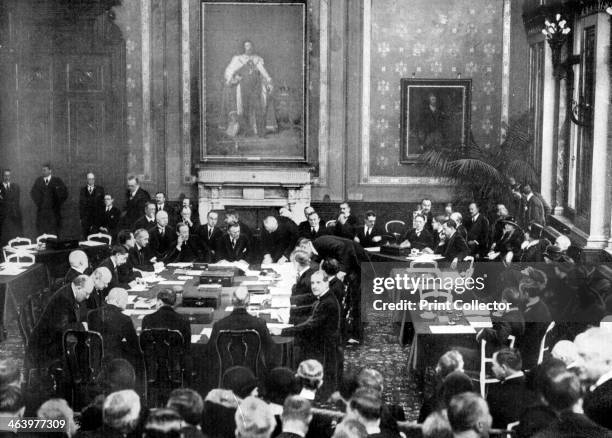 Signing the Locarno Treaties at the British Foreign Office, London, 1925 . The Locarno Treaties were seven agreements negotiated at Locarno,...