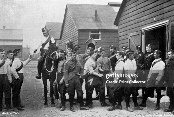 The Highland Company of Mounted Infantry, 1896. A print from The Navy and Army Illustrated, 29th May 1896.