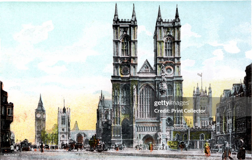 Westminster Abbey and Big Ben, London, 20th Century.