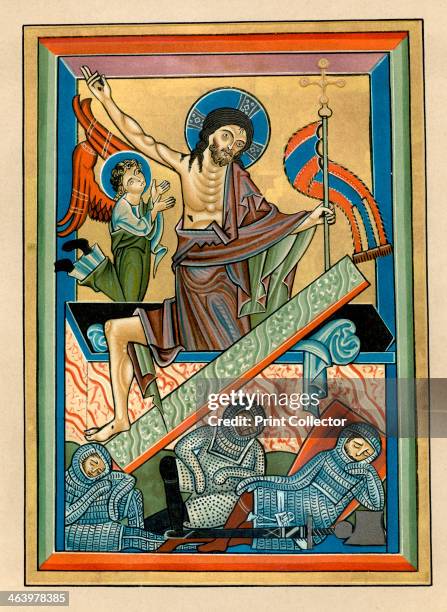 The Resurrection, c1240. Christ rising from the tomb. From Miniatures from the Life of Christ, produced in Germany. Illustration from Illuminated...