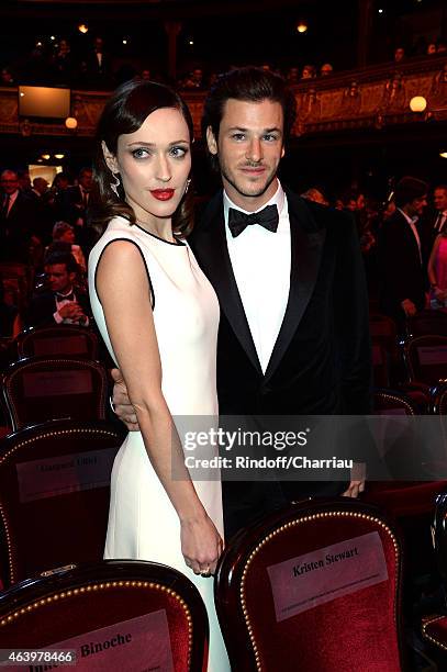 Gaelle Pietri and Gaspard Ulliel attend the 40th Cesar Film Awards 2015 Ceremony at Theatre du Chatelet on February 20, 2015 in Paris, France.