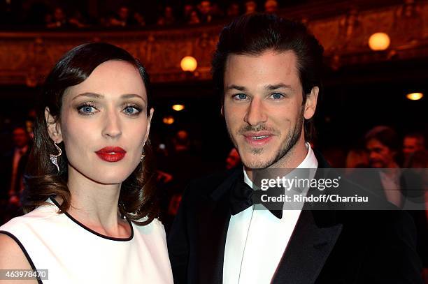 Gaelle Pietri and Gaspard Ulliel attend the 40th Cesar Film Awards 2015 Ceremony at Theatre du Chatelet on February 20, 2015 in Paris, France.