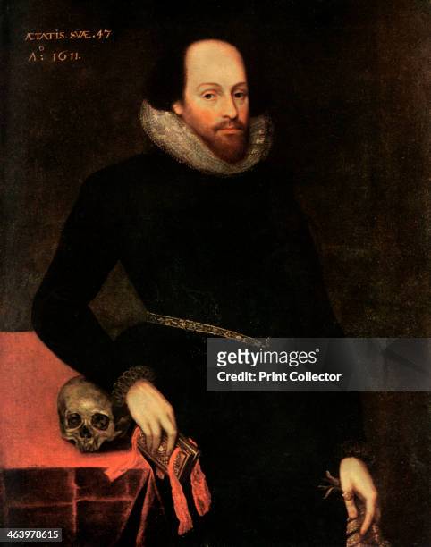 The Ashbourne Portrait of Shakespeare, 16th century. Originally thought to have been of William Shakespeare, the painting is now thought to be a lost...