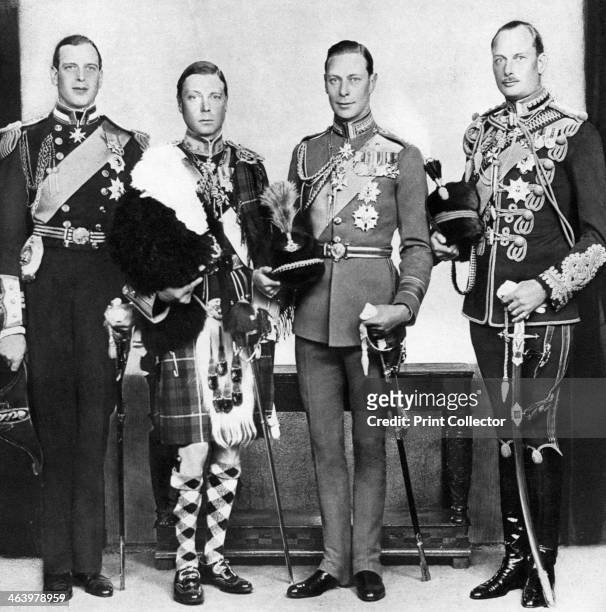 The Prince of Wales with his brothers, c1930s. The future King Edward VIII with the Duke of York , Prince Henry, Duke of Gloucester and Prince...