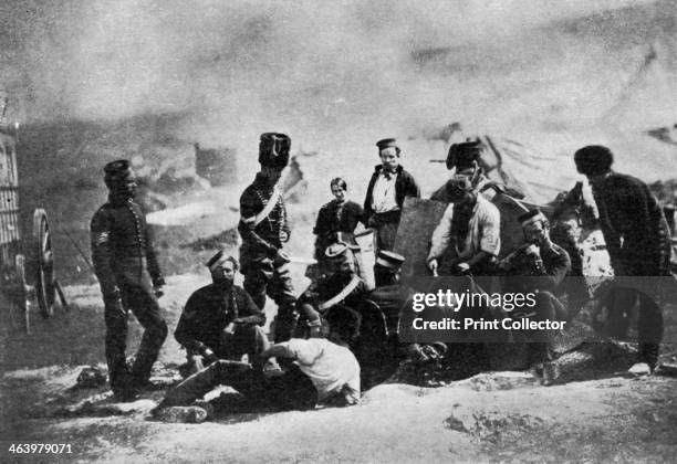 The cook house of the 8th Hussars, Crimean War, 1855 . A print from 100 Years in Pictures, A panorama of History in the Making, text by DC Somervell,...