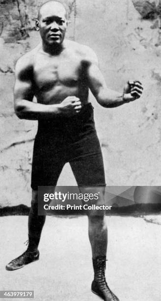 Jack Johnson, the first black world heavyweight boxing champion, 1908 . Nicknamed the 'Galveston Giant', Jack Johnson became world champion in 1908...