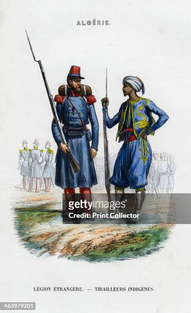 Foreign legionnaire and native sharpshooter; French Army in Algeria.