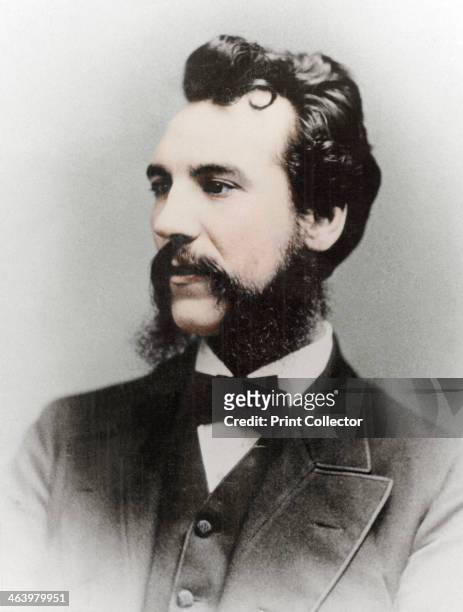 Alexander Graham Bell, Scottish-born American inventor, 19th century. Bell , who patented the telephone in 1876, as a young man. .