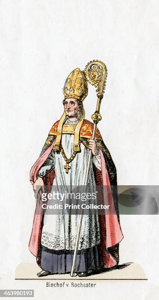 Bishop of Rochester, costume design for Shakespeare's play, Henry VIII, 19th century. A 19th-century costume design for William Shakespeare's play,...