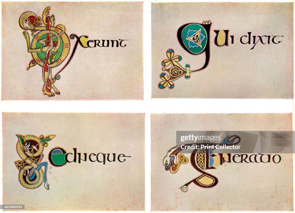 Compounds Lettering Compound letters, 800 AD, . A 20th-century copy of the illustrated ...