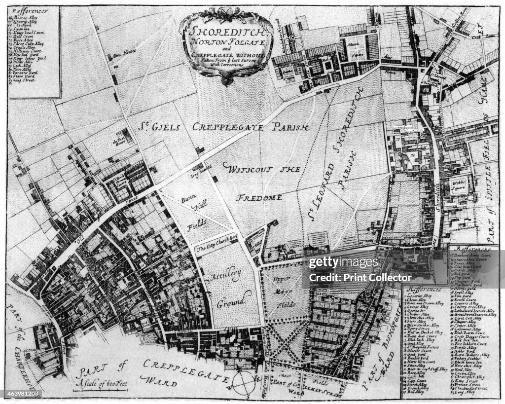 Map of Shoreditch, Norton Folgate and Cripplegate, (1907).