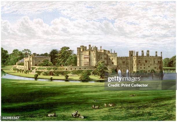 Leeds Castle, Kent, home of the Wykeham-Martin family, c1880. Originally built in 1119 by Henry I, Leeds Castle was transformed by Henry VIII into a...