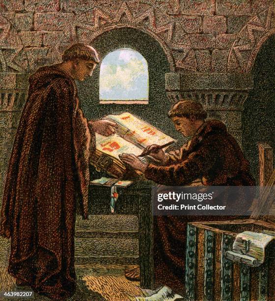 'Domesday Book', .The Domesday Book was the record of the great survey of England completed in 1086. Colour plate from Pictures of English History,...