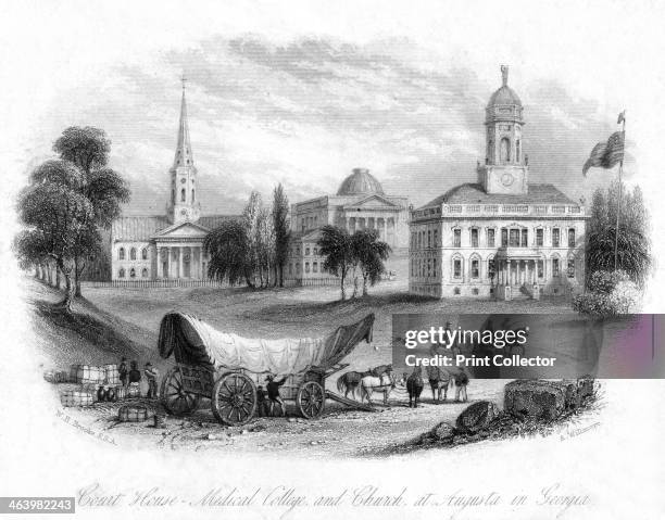 The Court House, Medical College and Church, Augusta, Georgia, USA,..., News Photo