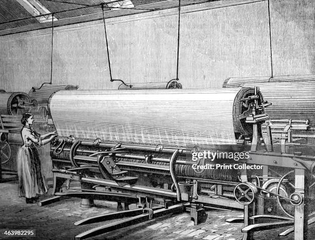 Net loom in the Stuart's factory, c1880. A print from Great Industries of Great Britain, Volume I, published by Cassell Petter and Galpin, .