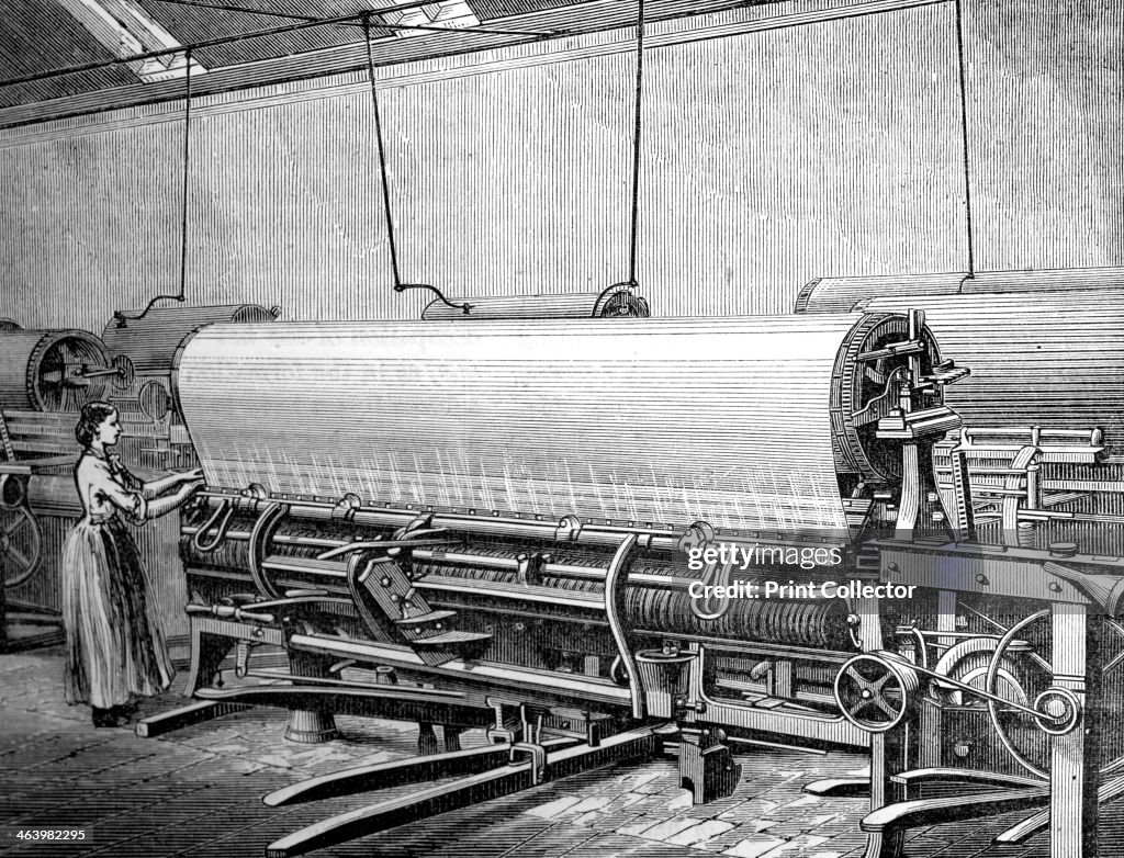 Net loom in the Stuart's factory, c1880.