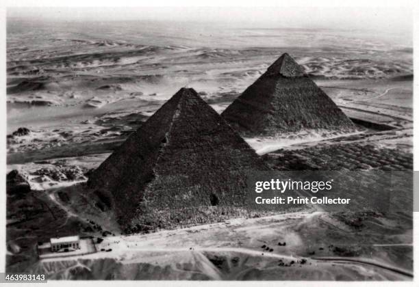 Aerial view of the Pyramids of Giza, Egypt, from a Zeppelin, 1931 . A photograph from Zeppelin-Weltfahrten, Vom ersten Luftschiff 1899 bis zu den...