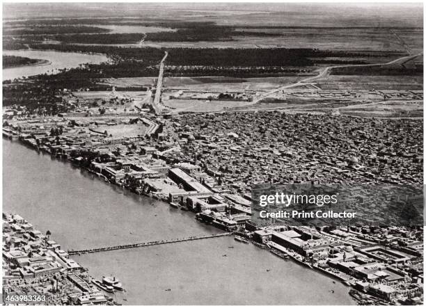 Baghdad from an aeroplane, Iraq, 1925. RAF official photograph. A print from Baghdad, Camera Studio Iraq, published by Hasso Bros, Rotophot AG,...