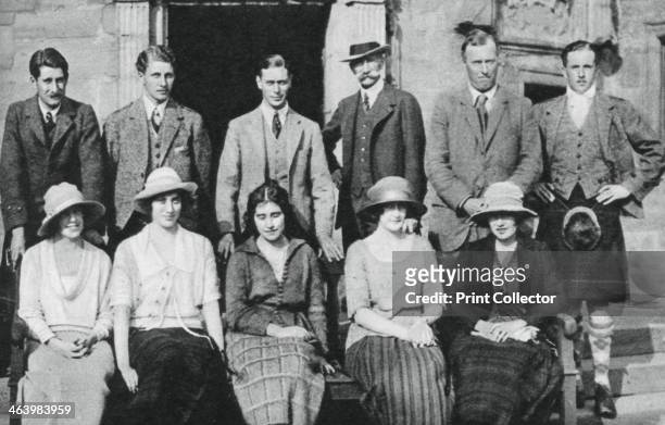 The Duke of York with the Earl of Strathmore's shooting party, Scotland, 1921. The Duke of York, with the Earl of Strathmore, his father-in-law-to-be...